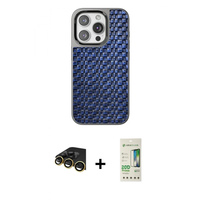 MARSİLYAN™- iPhone 14 Pro Kılıf Siluet Form Serisi - Siyah 20D Premium Cam Ekran Koruyucu + Raze Metal Kamera Lens - GD