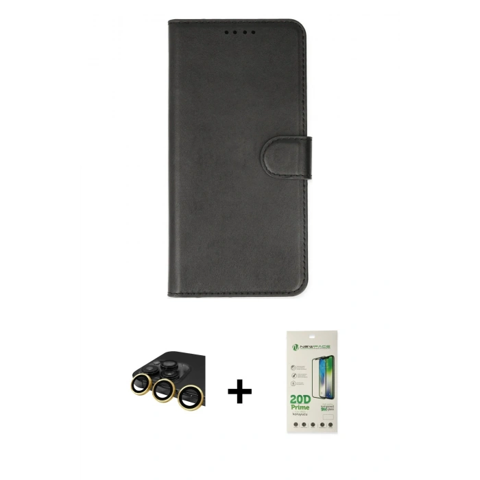 MARSİLYAN™- iPhone 14 Pro Kılıf Siluet Işık Serisi - Siyah 20D Premium Cam Ekran Koruyucu + Raze Metal Kamera Lens - GD