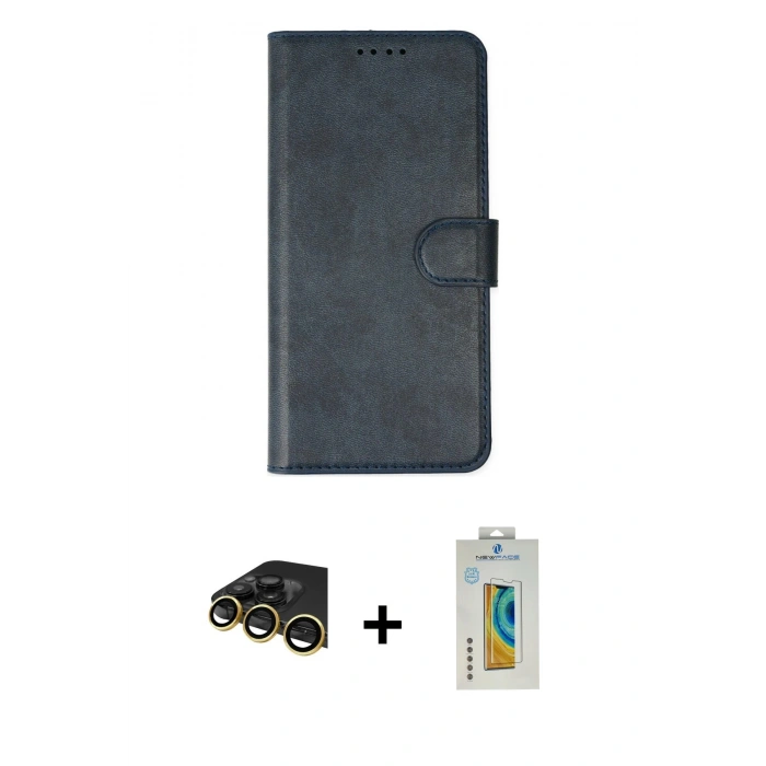 MARSİLYAN™- iPhone 14 Pro Kılıf Siluet Işık Serisi - Siyah Polymer Nano Ekran Koruyucu + Raze Metal Kamera Lens - GD