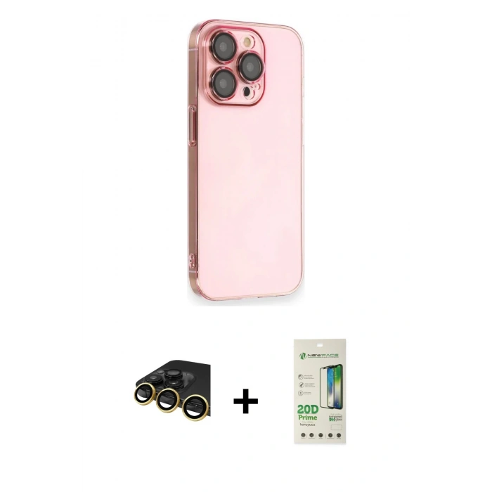 MARSİLYAN™- iPhone 14 Pro Kılıf Siluet Minimal Özel Seri - Siyah 20D Premium Cam Ekran Koruyucu + Raze Metal Kamera Lens - GD