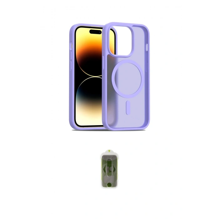MARSİLYAN™- iPhone 14 Pro Kılıf Siluet Minimal Prime - Siyah Joko Magic 5D Hayalet Cam