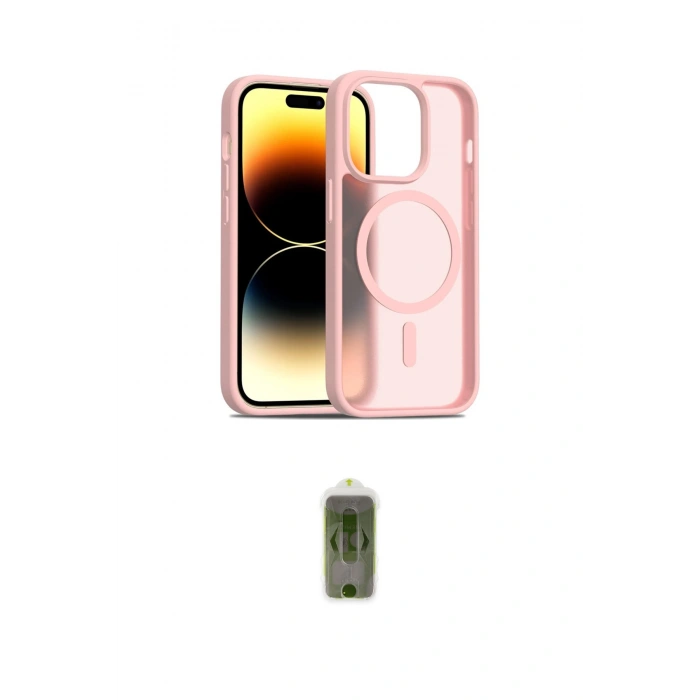 MARSİLYAN™- iPhone 14 Pro Kılıf Siluet Minimal Prime - Siyah Joko Magic 5D Hayalet Cam