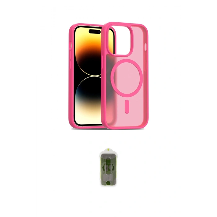 MARSİLYAN™- iPhone 14 Pro Kılıf Siluet Minimal Prime - Siyah Joko Magic 5D Hayalet Cam