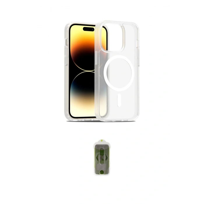MARSİLYAN™- iPhone 14 Pro Kılıf Siluet Minimal Prime - Siyah Joko Magic 5D Hayalet Cam