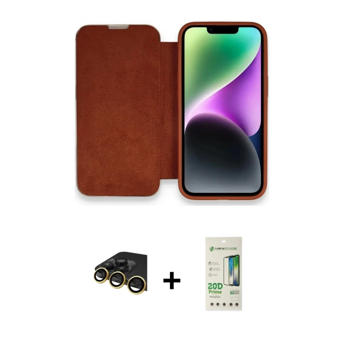 MARSİLYAN™- iPhone 14 Pro Kılıf Siluet Minimal Serisi - Siyah 20D Premium Cam Ekran Koruyucu + Raze Metal Kamera Lens - GD