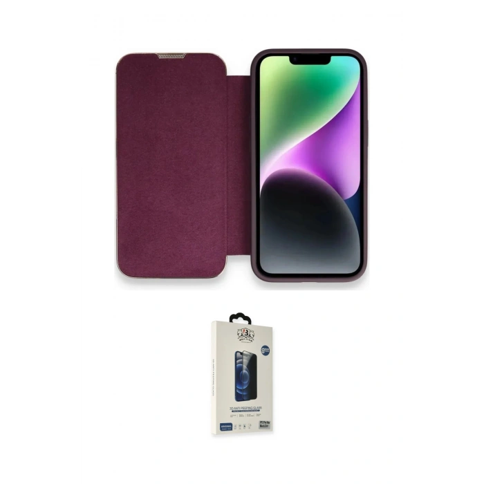 MARSİLYAN™- iPhone 14 Pro Kılıf Siluet Minimal Serisi - Siyah Bilvis Hayalet Cam Ekran Koruyucu