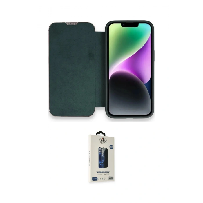 MARSİLYAN™- iPhone 14 Pro Kılıf Siluet Minimal Serisi - Siyah Bilvis Hayalet Cam Ekran Koruyucu