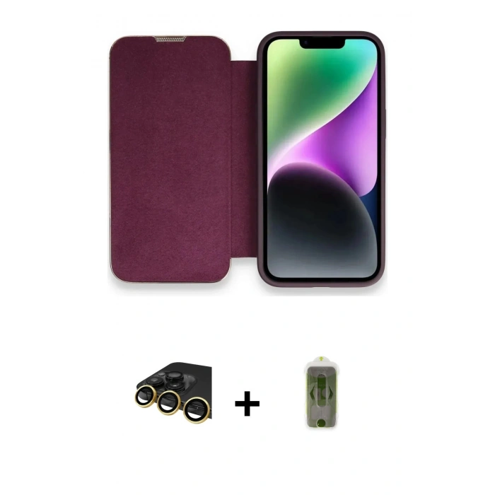 MARSİLYAN™- iPhone 14 Pro Kılıf Siluet Minimal Serisi - Siyah Joko Magic 5D Hayalet Cam + Raze Metal Kamera Lens - GD