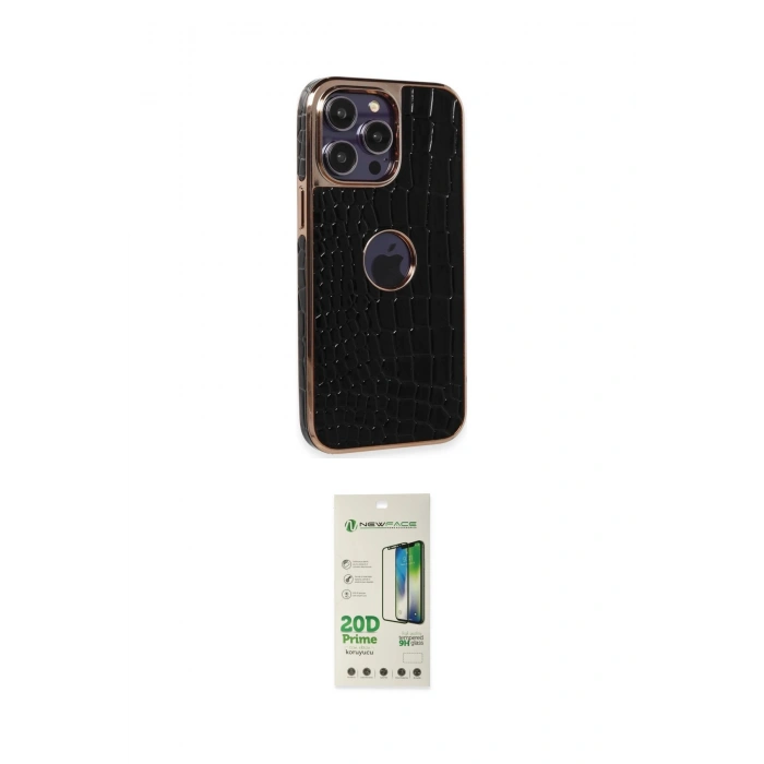 MARSİLYAN™- iPhone 14 Pro Kılıf Ufuk Form Prime - Siyah 20D Premium Cam Ekran Koruyucu