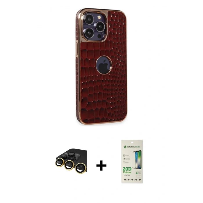 MARSİLYAN™- iPhone 14 Pro Kılıf Ufuk Form Prime - Siyah 20D Premium Cam Ekran Koruyucu + Raze Metal Kamera Lens - GD