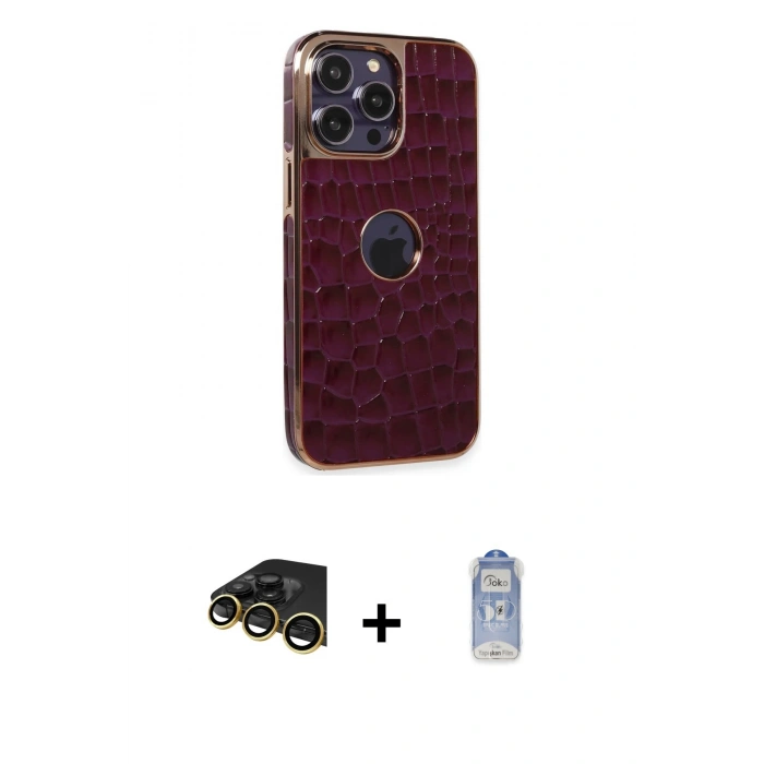 MARSİLYAN™- iPhone 14 Pro Kılıf Ufuk Form Prime - Siyah Joko Magic 5D Cam + Raze Metal Kamera Lens - GD