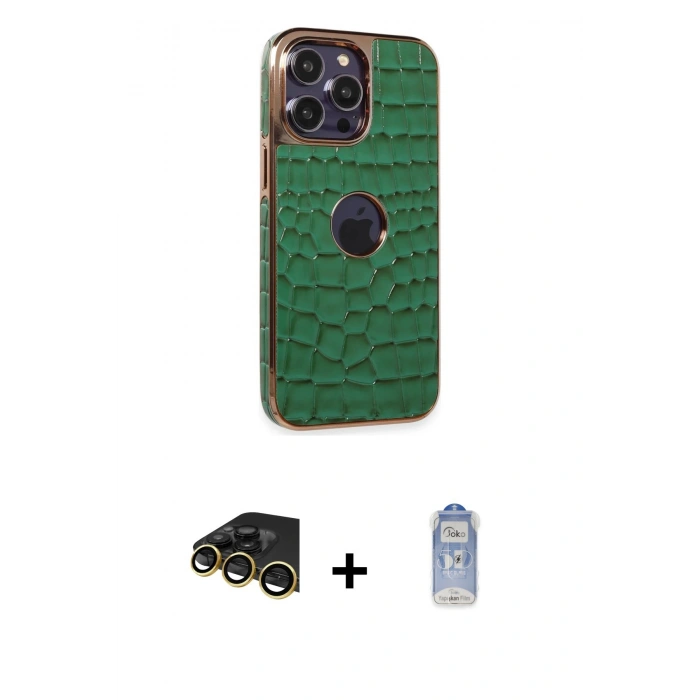 MARSİLYAN™- iPhone 14 Pro Kılıf Ufuk Form Prime - Siyah Joko Magic 5D Cam + Raze Metal Kamera Lens - GD