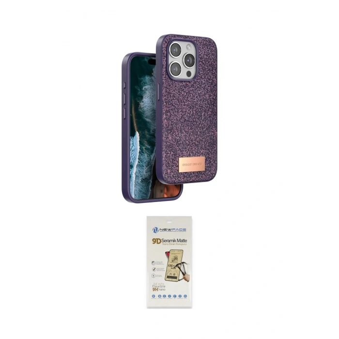 MARSİLYAN™- iPhone 14 Pro Kılıf Vadi Klasik Serisi - Siyah Mat Seramik Nano Ekran Koruyucu