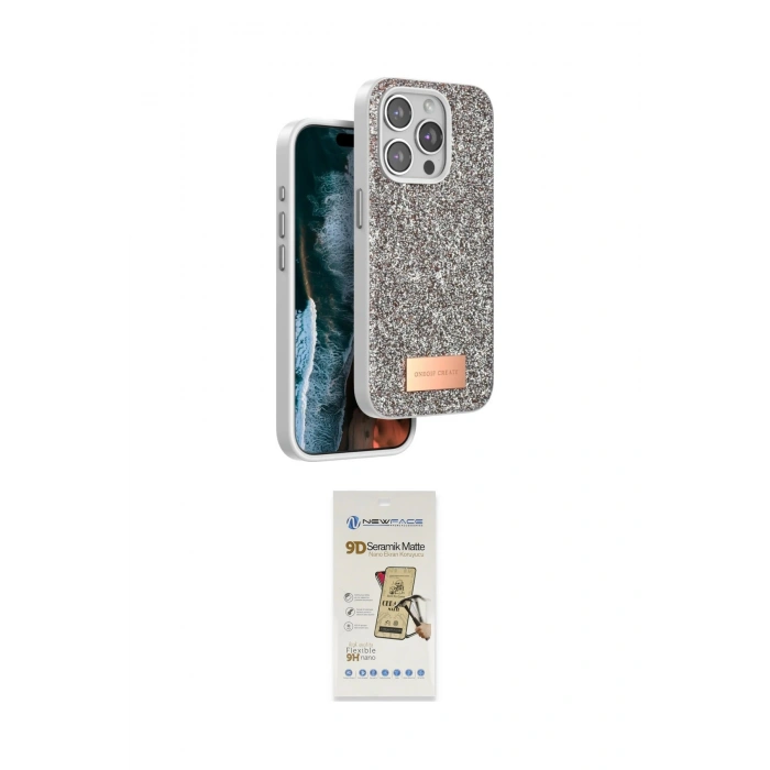 MARSİLYAN™- iPhone 14 Pro Kılıf Vadi Klasik Serisi - Siyah Mat Seramik Nano Ekran Koruyucu