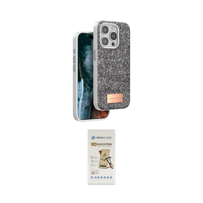 MARSİLYAN™- iPhone 14 Pro Kılıf Vadi Klasik Serisi - Siyah Mat Seramik Nano Ekran Koruyucu