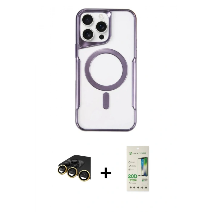 MARSİLYAN™- iPhone 14 Pro Kılıf Yadigar Klasik Özel Seri - Siyah 20D Premium Cam Ekran Koruyucu + Raze Metal Kamera Lens - GD