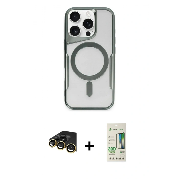 MARSİLYAN™- iPhone 14 Pro Kılıf Yadigar Klasik Özel Seri - Siyah 20D Premium Cam Ekran Koruyucu + Raze Metal Kamera Lens - GD