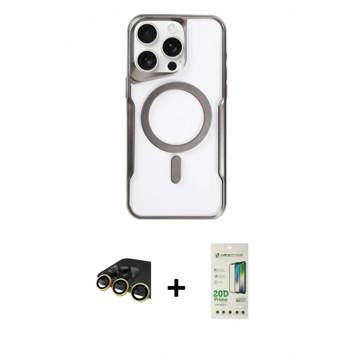 MARSİLYAN™- iPhone 14 Pro Kılıf Yadigar Klasik Özel Seri - Siyah 20D Premium Cam Ekran Koruyucu + Raze Metal Kamera Lens - GD