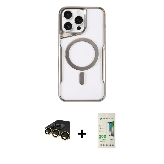 MARSİLYAN™- iPhone 14 Pro Kılıf Yadigar Klasik Özel Seri - Siyah 20D Premium Cam Ekran Koruyucu + Raze Metal Kamera Lens - GD