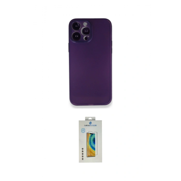 MARSİLYAN™- iPhone 14 Pro Kılıf Yadigar Yansıma Serisi - Siyah Polymer Nano Ekran Koruyucu