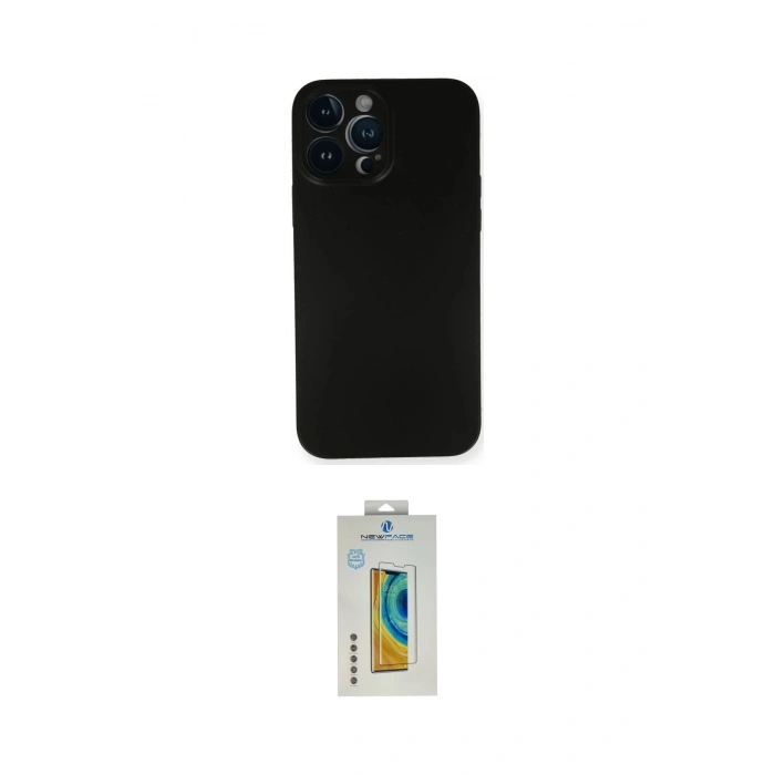 MARSİLYAN™- iPhone 14 Pro Kılıf Yadigar Yansıma Serisi - Siyah Polymer Nano Ekran Koruyucu
