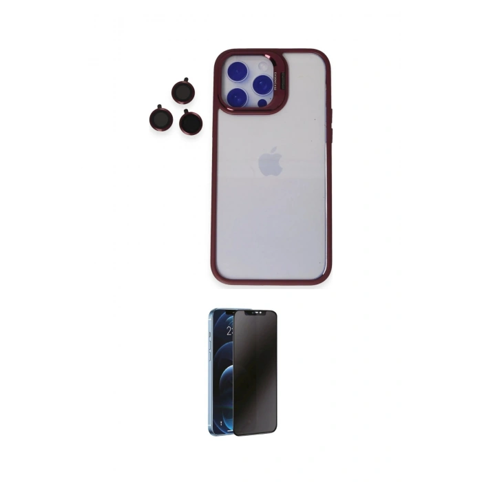 MARSİLYAN™- iPhone 14 Pro Kılıf Yankı Asil Serisi - Siyah 3D Antistatik Hayalet Cam Ekran Koruyucu