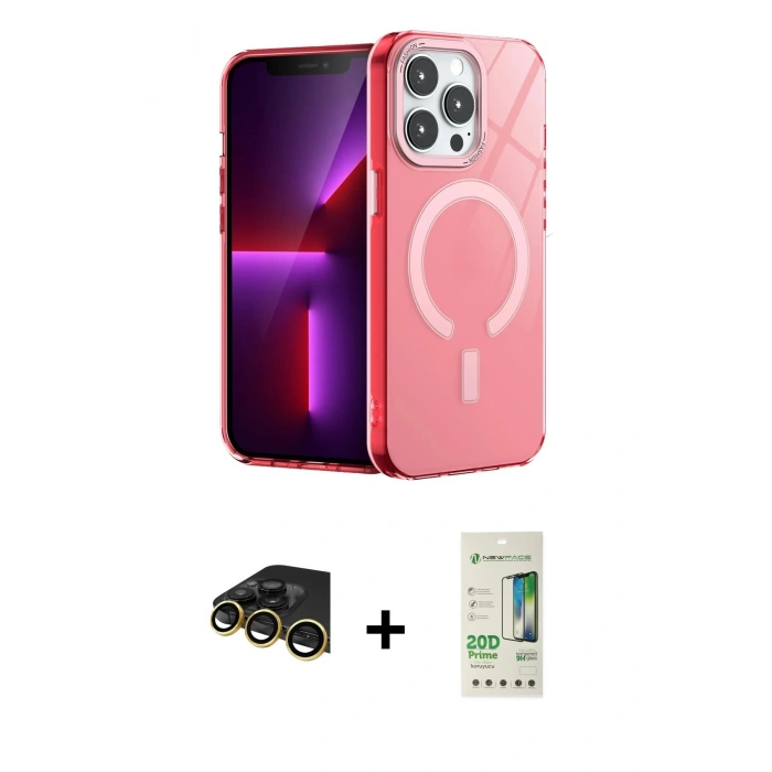 MARSİLYAN™- iPhone 14 Pro Kılıf Yankı Çizgi - Siyah 20D Premium Cam Ekran Koruyucu + Raze Metal Kamera Lens - GD