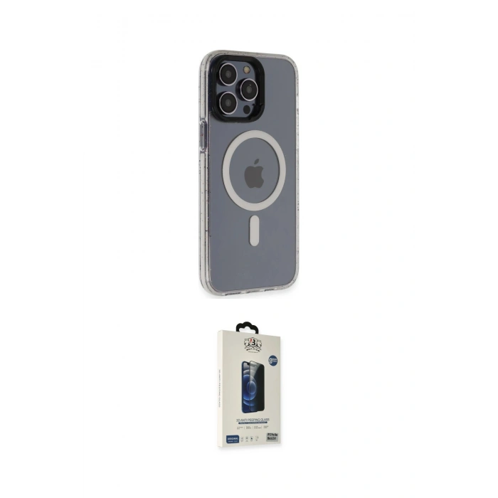MARSİLYAN™- iPhone 14 Pro Kılıf Yankı Işık Prime - Siyah Bilvis Hayalet Cam Ekran Koruyucu