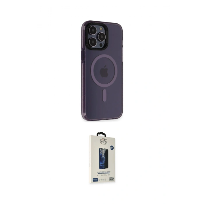 MARSİLYAN™- iPhone 14 Pro Kılıf Yankı Işık Prime - Siyah Bilvis Hayalet Cam Ekran Koruyucu
