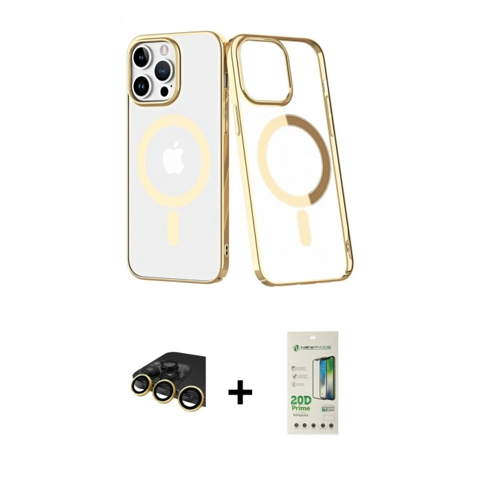 MARSİLYAN™- iPhone 14 Pro Kılıf Yörünge Minimal - Siyah 20D Premium Cam Ekran Koruyucu + Raze Metal Kamera Lens - GD