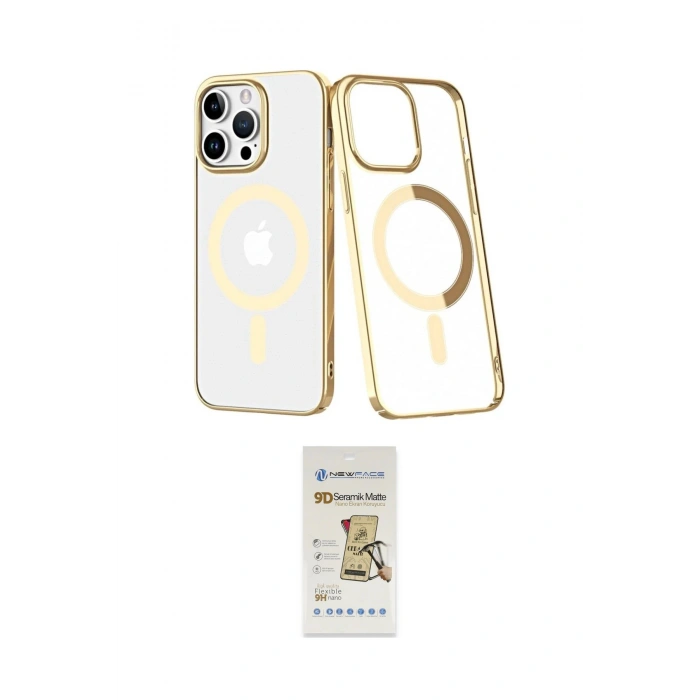 MARSİLYAN™- iPhone 14 Pro Kılıf Yörünge Minimal - Siyah Mat Seramik Nano Ekran Koruyucu