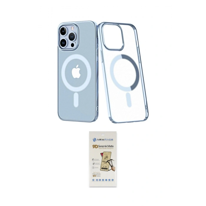 MARSİLYAN™- iPhone 14 Pro Kılıf Yörünge Minimal - Siyah Mat Seramik Nano Ekran Koruyucu