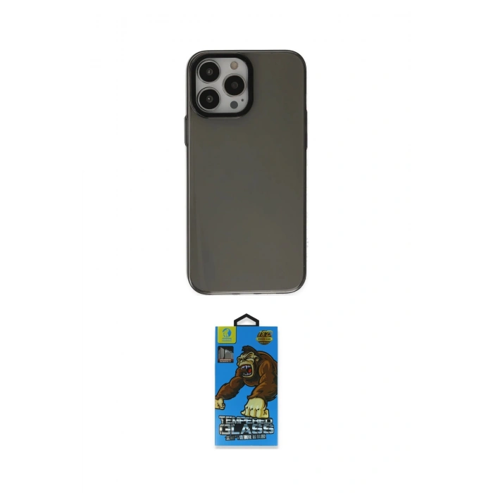 MARSİLYAN™- iPhone 14 Pro Kılıf Zirve Doku Koleksiyonu - Siyah 18D Cam Ekran Koruyucu