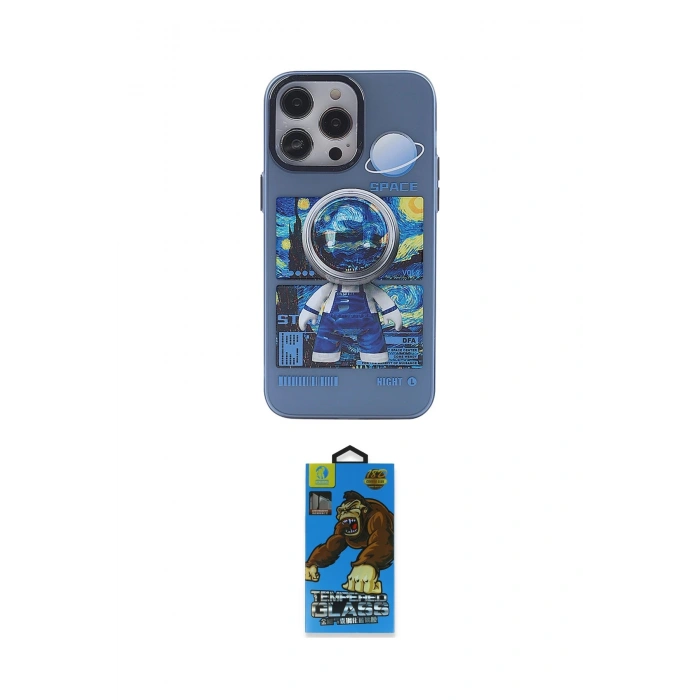 MARSİLYAN™- iPhone 14 Pro Kılıf Zirve Form Özel Seri - Siyah 18D Cam Ekran Koruyucu