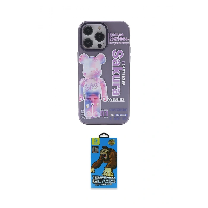 MARSİLYAN™- iPhone 14 Pro Kılıf Zirve Form Özel Seri - Siyah 18D Cam Ekran Koruyucu