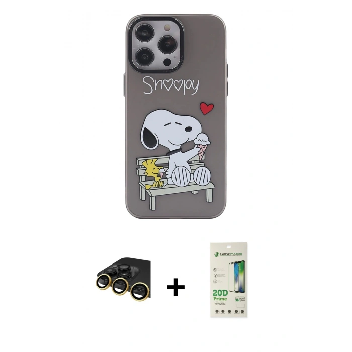 MARSİLYAN™- iPhone 14 Pro Kılıf Zirve Form Özel Seri - Siyah 20D Premium Cam Ekran Koruyucu + Raze Metal Kamera Lens - GD