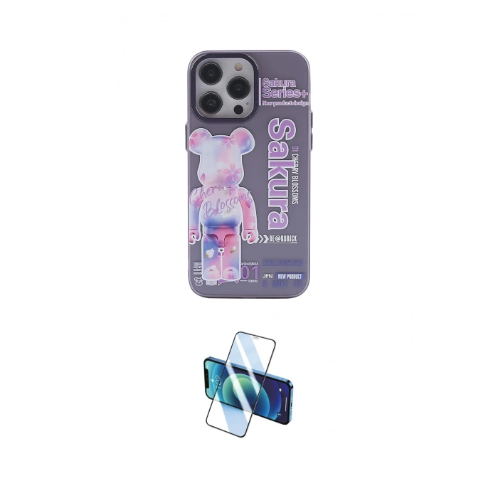 MARSİLYAN™- iPhone 14 Pro Kılıf Zirve Form Özel Seri - Siyah 3D Antistatik Cam Ekran Koruyucu