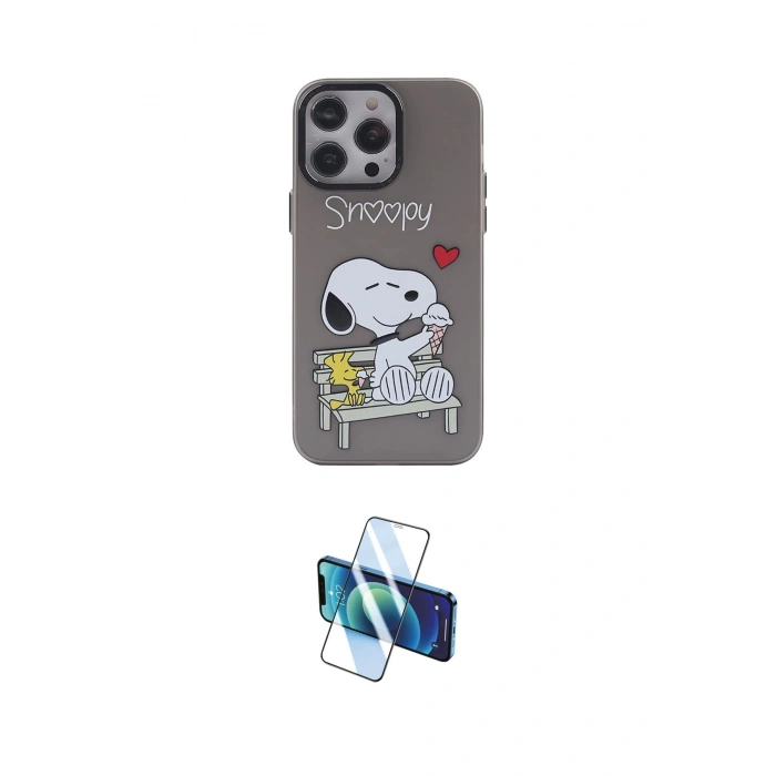 MARSİLYAN™- iPhone 14 Pro Kılıf Zirve Form Özel Seri - Siyah 3D Antistatik Cam Ekran Koruyucu