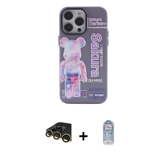MARSİLYAN™- iPhone 14 Pro Kılıf Zirve Form Özel Seri - Siyah Joko Magic 5D Cam + Raze Metal Kamera Lens - GD