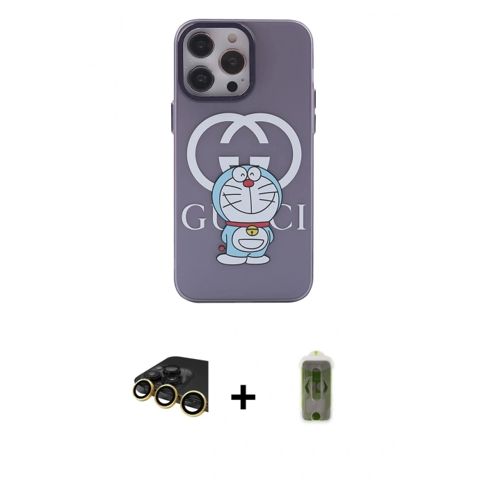 MARSİLYAN™- iPhone 14 Pro Kılıf Zirve Form Özel Seri - Siyah Joko Magic 5D Hayalet Cam + Raze Metal Kamera Lens - GD