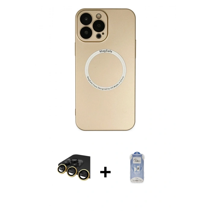 MARSİLYAN™- iPhone 14 Pro Kılıf Zirve Klasik Prime - Siyah Joko Magic 5D Cam + Raze Metal Kamera Lens - GD