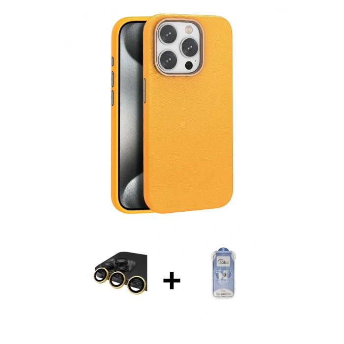 MARSİLYAN™- iPhone 14 Pro Kılıf Zirve Modern Prime - Siyah Joko Magic 5D Cam + Raze Metal Kamera Lens - GD