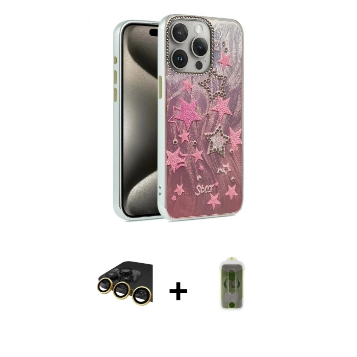 MARSİLYAN™- iPhone 14 Pro Kılıf Zirve Modern Prime - Siyah Joko Magic 5D Hayalet Cam + Raze Metal Kamera Lens - GD