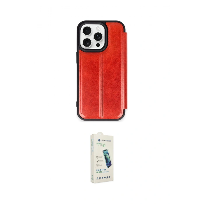 MARSİLYAN™- iPhone 14 Pro Kılıf Zirve Yansıma Serisi - Şeffaf Pasifik Cam Ekran Koruyucu