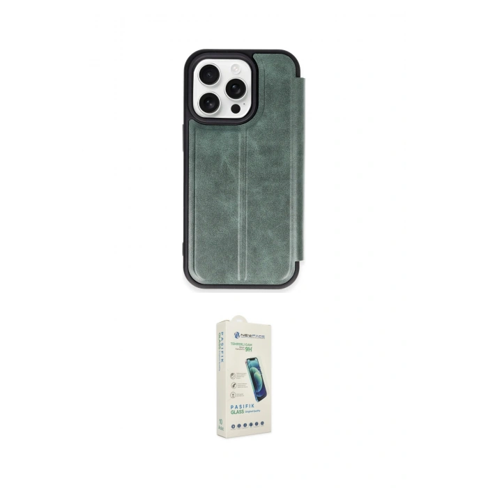MARSİLYAN™- iPhone 14 Pro Kılıf Zirve Yansıma Serisi - Şeffaf Pasifik Cam Ekran Koruyucu