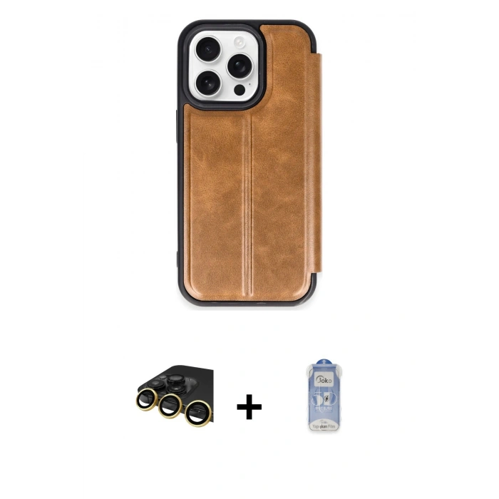 MARSİLYAN™- iPhone 14 Pro Kılıf Zirve Yansıma Serisi - Siyah Joko Magic 5D Cam + Raze Metal Kamera Lens - GD