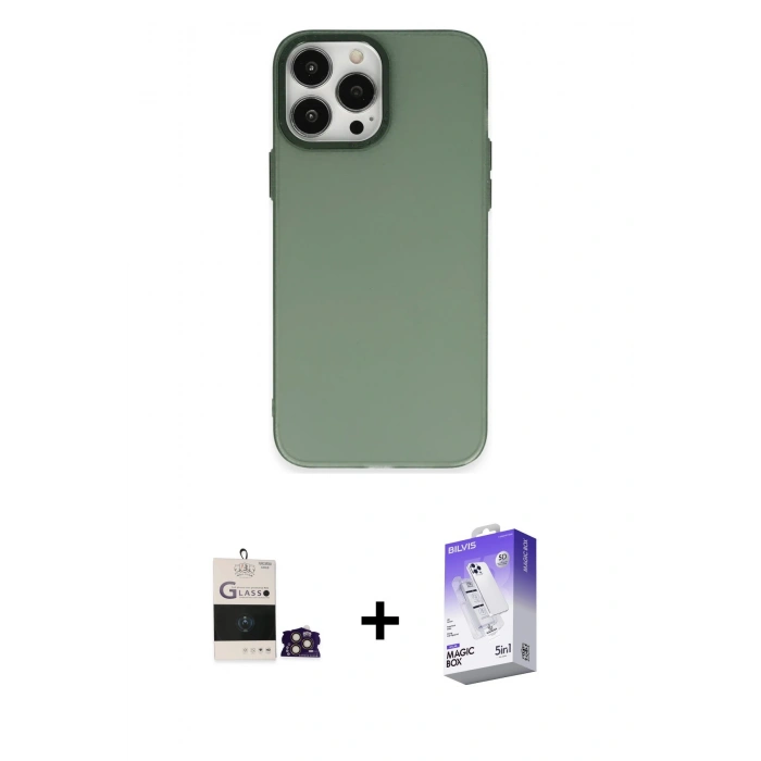 MARSİLYAN™- iPhone 14 Pro Max Kılıf Ahenk Çizgi Prime - Siyah Bilvis 5in1 3D Magic Cam Ekran Koruyucu + Bilvis Titan Kamera Lens - GD