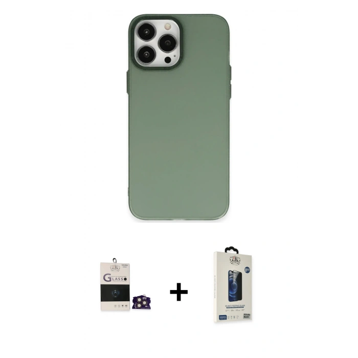 MARSİLYAN™- iPhone 14 Pro Max Kılıf Ahenk Çizgi Prime - Siyah Bilvis Hayalet Cam Ekran Koruyucu + Bilvis Titan Kamera Lens - GD