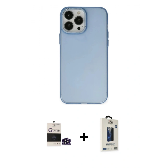 MARSİLYAN™- iPhone 14 Pro Max Kılıf Ahenk Çizgi Prime - Siyah Bilvis Hayalet Cam Ekran Koruyucu + Bilvis Titan Kamera Lens - SH