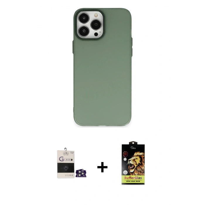 MARSİLYAN™- iPhone 14 Pro Max Kılıf Ahenk Çizgi Prime - Siyah Buffer Cam Ekran Koruyucu + Bilvis Titan Kamera Lens - GS